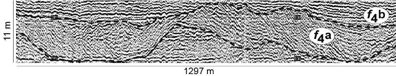 A identificação de fácies sísmicas foi feita mediante a análise de parâmetros como: configuração, amplitude e frequência, e continuidade lateral e arranjo das reflexões sísmicas, baseados em estudos
