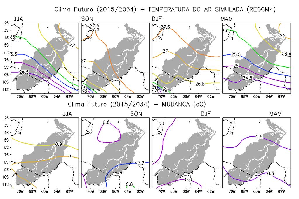 maiores valores, alcançando 1 C. A região do Alto Purus neste período sofre influencia das Friagens que causam redução da temperatura local.