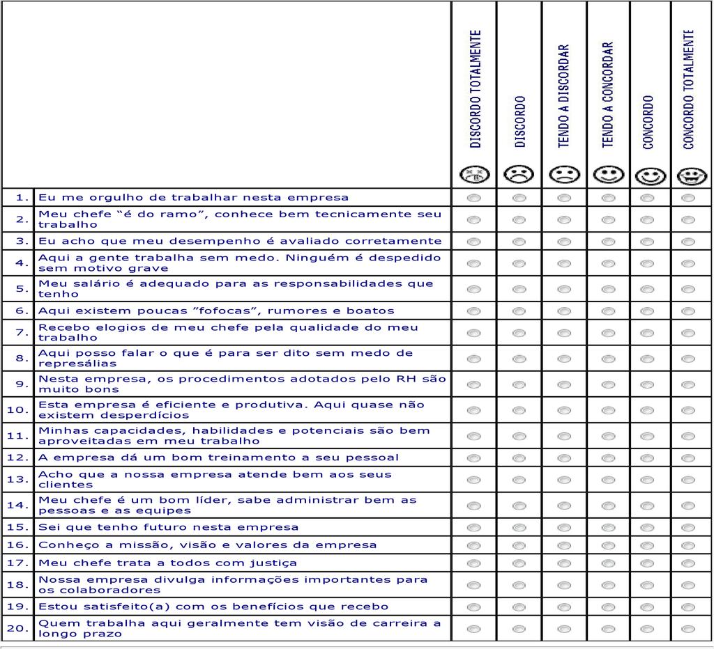 EXEMPLO DE QUESTIONÁRIO (lay out) Fonte: