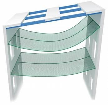 Sistema S Rede de Segurança com corda perimetral fixado a edificação para utilização na horizontal.