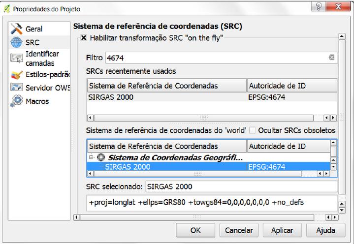 Tendo em vista que no Brasil devemos adotar o SIRGAS 2000 como sistema de referência, vamos fazer essa alteração no QGIS.