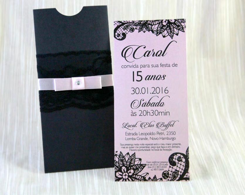 Convite Porto Seguro Tamanho 9x19cm Convite interno em papel metalizado Envelope tipo luva sem personalização