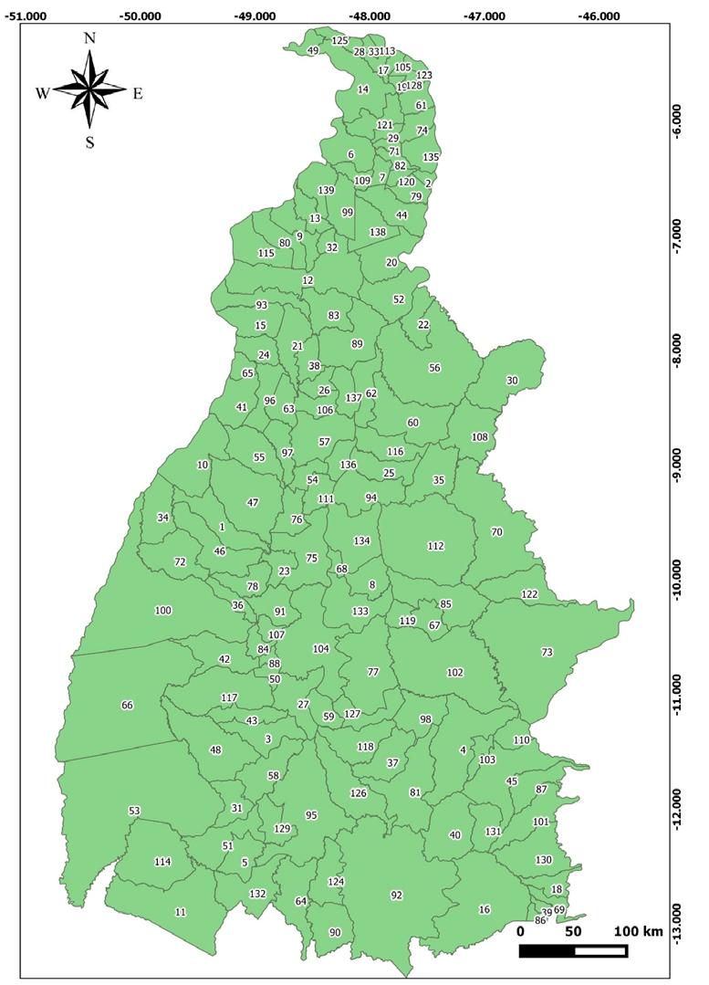 Nº MUNICÍPIO Nº MUNICÍPIO Nº MUNICÍPIO Nº MUNICÍPIO 29 Cachoeirinha 64 Jaú do Tocantins 99 Piraquê 134 Tocantínia 30 Campos Lindos 65 Juarina 100 Pium 135 Tocantinópolis 31 Cariri do Tocantins 66