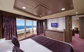 Este tipo de acomodação está disponível somente para a experiência MSC yacht Club. SUÍTE DELUXE As suítes têm camas de solteiro que  adicional), minibar e cofre, 15º e 16º andares.