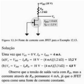 a saída tomada dos drenos conectados FONTE DE CORRENTE Uma fonte de corrente ideal fornece uma