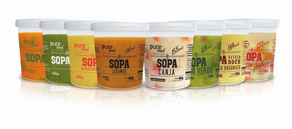 VEGANAS PROTEICAS As Sopas Pure Food foram criadas para você ter na sua casa todo o conforto e praticidade.