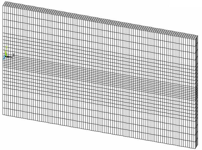 71 (a) Figura 5.1 Modelo de elementos finitos da placa (a) e seção transversal. O elemento SURF152 é usado para incluir o efeito da radiação térmica.