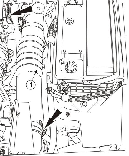 303-12-24 Distribuição e Filtragem do Ar de Admissão MANGUEIRA DE AR DO MOTOR ENTRE O INTERCOOLER E O TURBOCOMPRESSOR t REMOÇÃO E INSTALAÇÃO Remoção 1. Abra o capuz. 2.