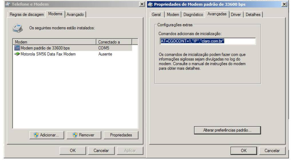 11.4. Teste de conexão GPRS Depois de instalar o driver usb da ITC e conseguir a comunicação com o modem, conforme descrito nos itens 11.2 e 11.3 deste manual.