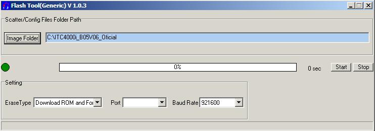 No programa de atualização, selecionar em Port a Porta COM instalada conforme item 11.2 (Instalação do driver USB); 8.