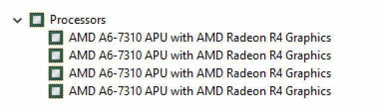 Processadores O Inspiron 22-3265 é fornecido com os seguintes processadores: AMD A8-7410 AMD A6-7310 AMD E2-7110 Como identificar os processadores no Windows 1 Na barra de tarefas, clique ou toque na