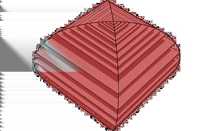 Uma seção vertical do sólido de é um quadrado de lado a.