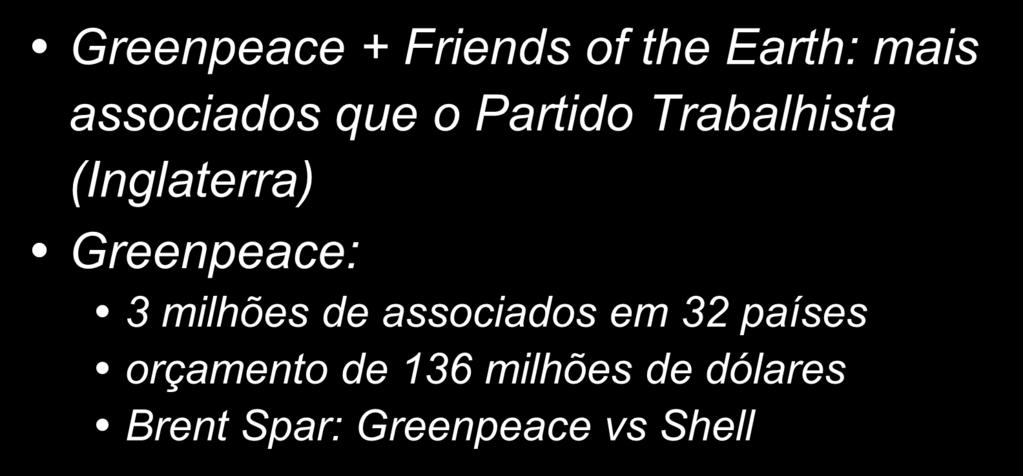 Encruzilhadas Greenpeace + Friends of the Earth: mais associados que o Partido Trabalhista (Inglaterra)