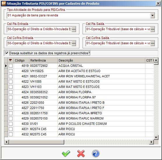 3 Para que seja realizado o preenchimento de forma coletiva (para todos os produtos do ramo de atividade selecionado), você deve selecionar a opção Extra F10 do cadastro de mercadorias Gerar Situação