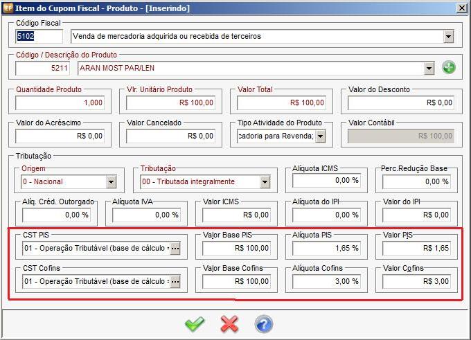 4 Lançamentos de Notas Fiscais de Entrada/Saída e cupom fiscal Estas opções também sofreram alterações para atender à geração do SPED PIS-COFINS.