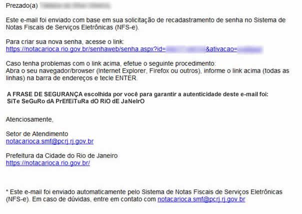 Página 13 de 48 Verifique seu email. O sistema envia uma mensagem como a mostrada abaixo. Clique no link indicado para criar uma nova senha. Clique no link para alterar sua senha.