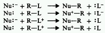As Reações de Substituição Nucleofílica e de Eliminação em Carbonos Saturados Exemplo Geral As reações de Substituição e de Eliminação ocorrem geralmente ao mesmo tempo.