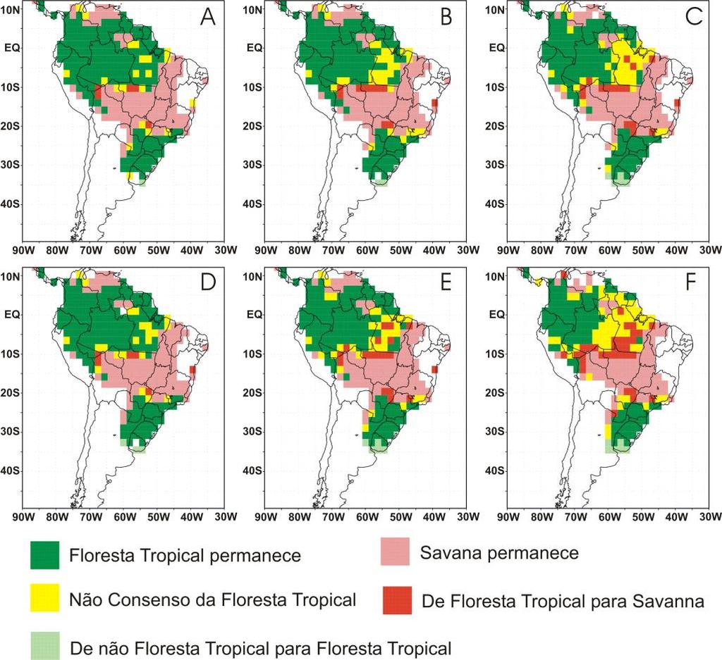 Colômbia e no Oeste da Amazônia é mantida e a mata Atlântica estende-se para o sul no sul do Brasil. Figura 10.