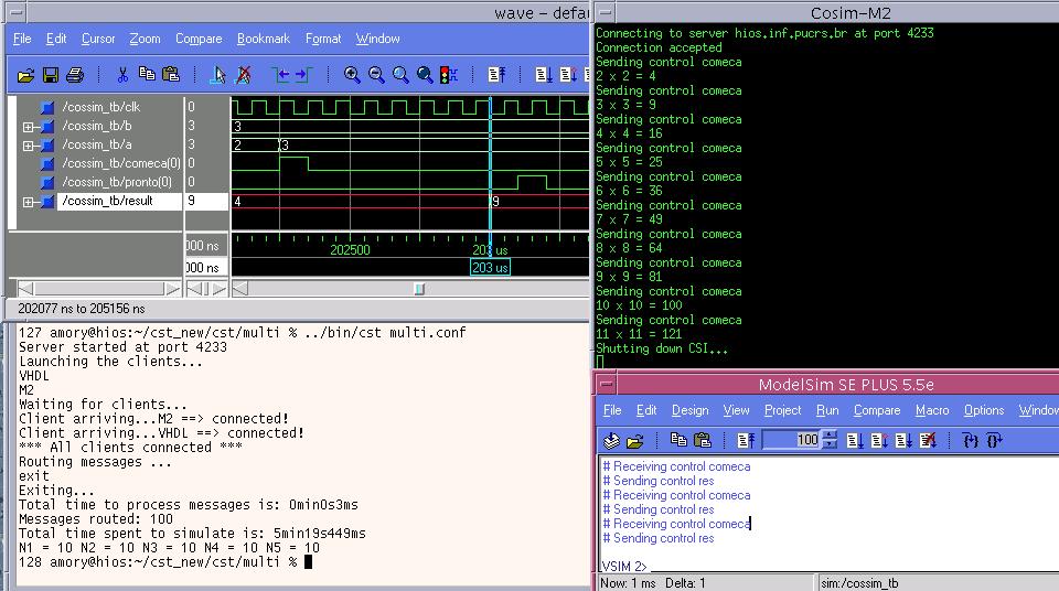 19 Janela 1 VHDL Waveforms Janela 2 - M2 Janela 3