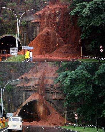 Acidente: deslizamento sobre o túnel rebouças Local: Rio de Janeiro