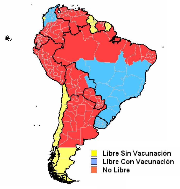 SITUAÇÃO DOS PROGRAMAS DE ERRADICAÇÃO DA FEBRE AFTOSA AMÉRICA DO SUL - 2003 SITUAÇÃO GERAL Os programas gerais de prevenção, controle e erradicação da febre aftosa (FA), no âmbito do Plano