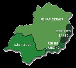 População urbana por região do Brasil Região Sudeste Apesar destes quatro Estados ocuparem somente 10% do território, neles se encontram cerca de 40% da