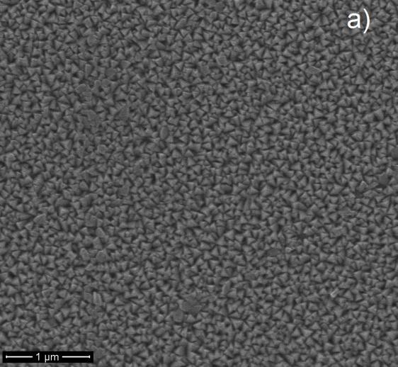 colunar. A camada crescida a 500 C é mais espessa que a apresentada na fig. 3b. A espessura média do filme crescido a 500 C foi de 2,1 µm. Fig. 4: Crescimento de filme de TiO 2 a 500 C por 1h.