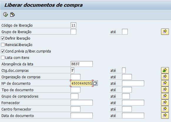 ME28 Aprovar Pedido 1 1 - Acessar a transação ME28 no menu SAP e clicar em