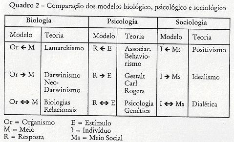 interdisciplinaridade, se este nível não estiver contemplado. Vamos apontar, sem desenvolver, as possibilidades abertas por essa forma de análise, ampliando a tabela anterior.