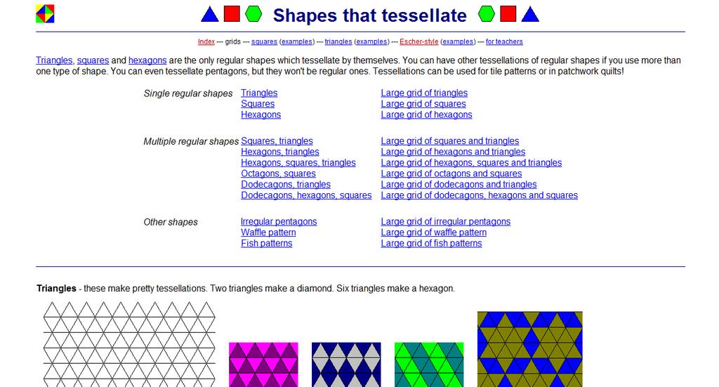 Manual e Guia de Utilização e Exploração do Tessellations Para acedermos ao espaço online do Tessallations devemos inserir na barra de endereço do nosso browser o seguinte: http://gwydir.demon.co.