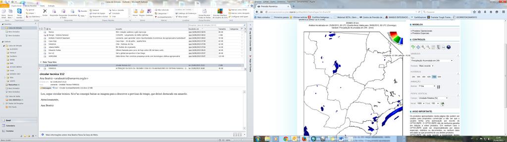 Previsão do tempo para o Mato Grosso do Sul De acordo com o modelo Regional ETA (11 dias) 15 X 15 km, a previsão numérica do tempo indica que durante a semana tempo aberto sem possibilidades de