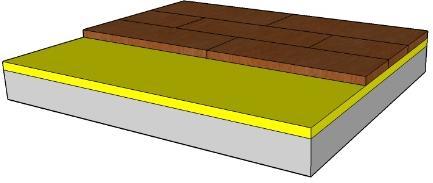 3. ISOLAMENRO SONORO E SO- LUÇÕES CONSTRUTIVAS a) Soalho assente diretamente na camada resiliente b) Soalho assente em ripas Figura 3.2 Pavimento tradicional em madeira.