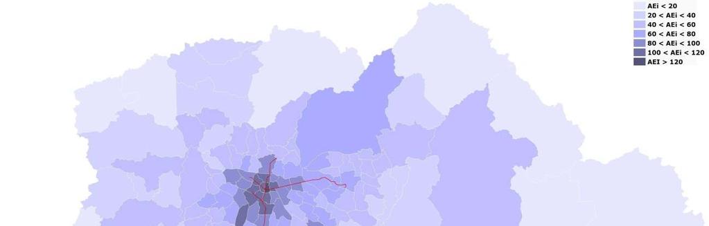 Depois da Sé, são mais acessíveis nove dos distritos mais centrais da capital paulista, sendo a maioria coberta pela rede de metrô até então existente.