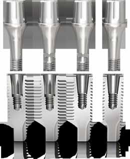 Estes possuem, na extremidade do cone, um indexador hexagonal que permite o posicionamento da prótese sobre o implante (indexação protética),