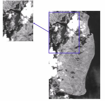 (a) t1 (b) t2 Figura 3 Área teste em Itamaracá-PE nos tempos t1 e t2 Figura 1 Imagens sintéticas em t1 e t2 Figura 2 