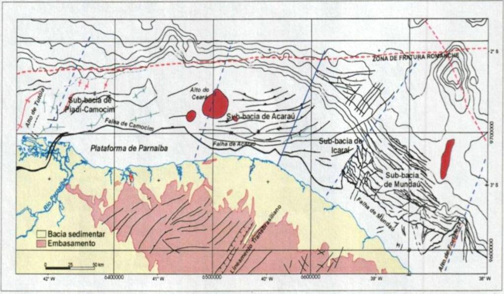 Figura 2 - Localização, limites e arcabouço estrutural da Bacia do