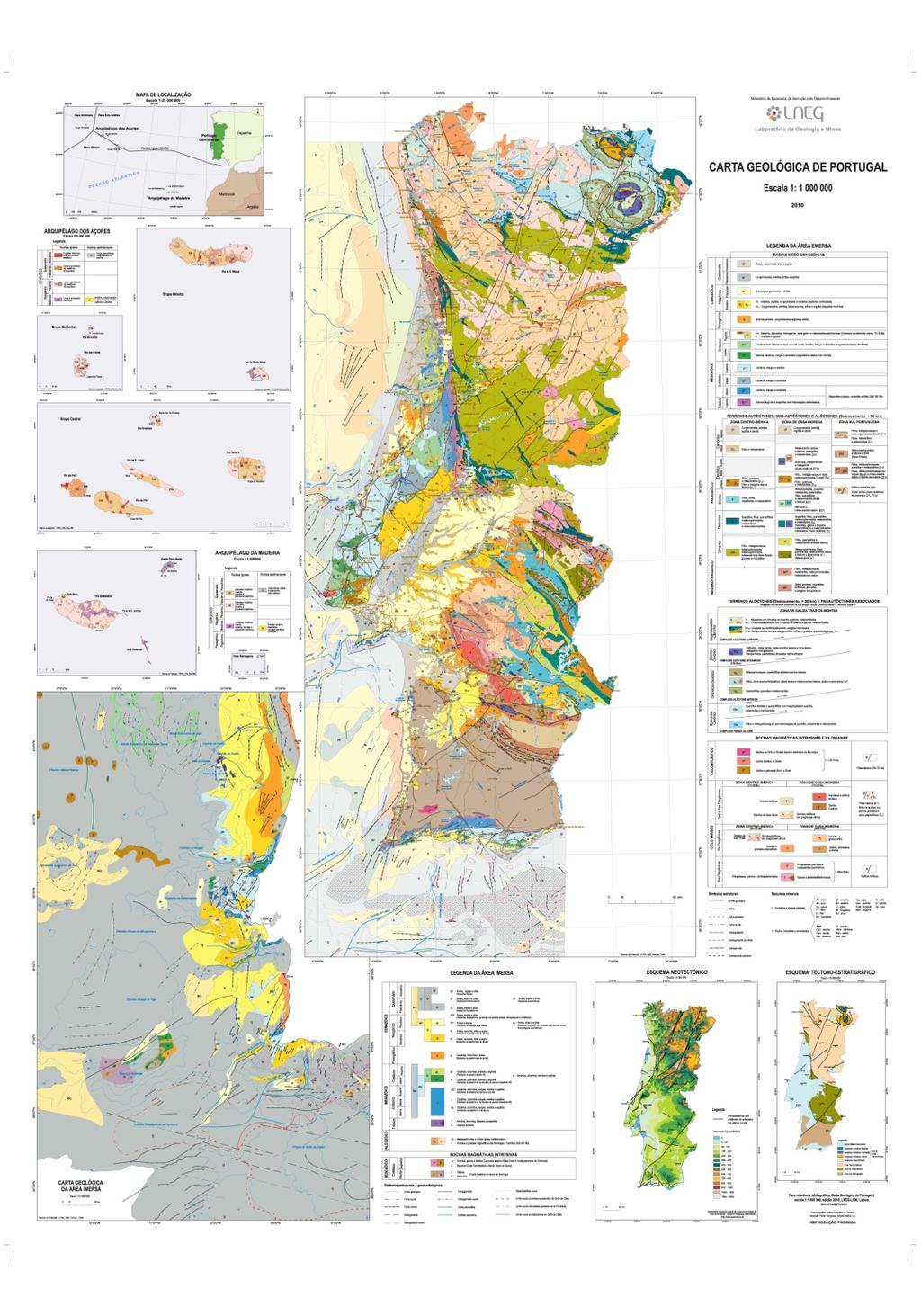 Carta Geológica de Portugal à escala 1/1.000.