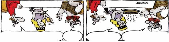 QUESTÃO 05 Leia a tira do cartunista Dik Browne. a) A partir das informações da tira, monte uma cadeia alimentar com três níveis tróficos. (Folha de S.Paulo, 23.04.2016.