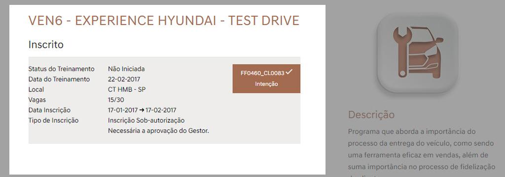 ACESSANDO UM TREINAMENTO PRESENCIAL Ao acessar um treinamento presencial, você