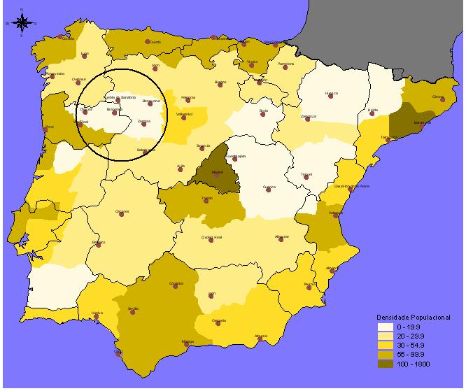 Sob o ponto de vista demográfico, Bragança está no meio de uma bacia de baixa densidade populacional, que se estende até Benavente/Zamora.