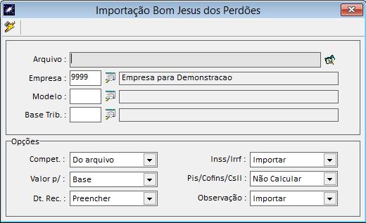 Prefeitura de Bom Jesus dos Perdões Este é a opção para importações