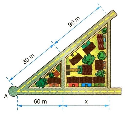 Na segunda avenida, um dos quarteirões determinados mede 60 m. Qual o comprimento do outro quarteirão? (Gabarito: 67,5 m) 14.