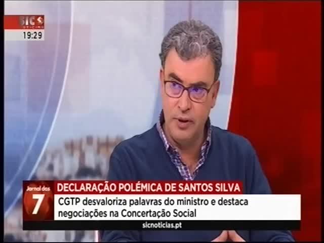 A23 SIC Notícias Duração: 00:00:29 OCS: SIC Notícias - Jornal das 7 ID: 67530787 27-12-2016 19:29 Declaração polémica de Santos Silva - reação da CGTP http://www.pt.cision.com/s/?