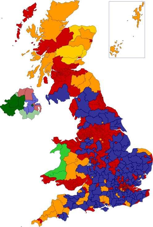 O Reino Unido integrado por Inglaterra, Escocia, Gales e Irlanda do Norte está dividido en 533