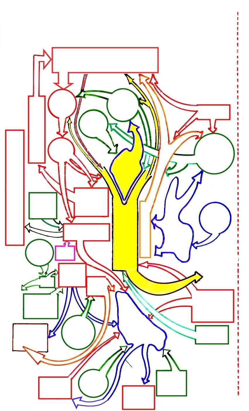Tálamo: Desenho muito esquemático de seus Núcleos e respectivas Conexões Córtex motor, giro pré-central, sistema supraespinhal.