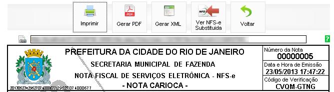 Após criar a nova NFS-e, o sistema irá cancelar automaticamente a NFS-e que foi substituída e a nova NFS-e será mostrada