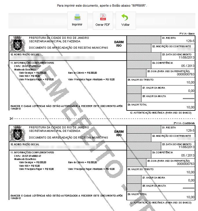 Página 80 de 113 Observações Importantes: Meios de pagamento da guia emitida pelo sistema da NFS-e Observe que será possível efetuar o recolhimento