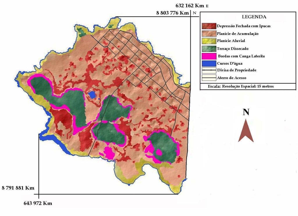 Figura 4 Mapa geomorfológico da Fazenda Lago Verde,