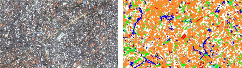 Classe média - SP Imagem Classificada Periferia/ favela - SP outras coberturas sombra água solo sem cobertura vegetal Figura 2 Imagem classificada área de São Paulo (zoom da área de estudo)1.