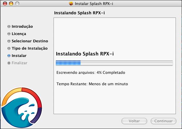 7 Escolha a unidade de disco rígido do Power Mac (por padrão chamada de Macintosh HD) como o volume no qual instalar o servidor do Splash